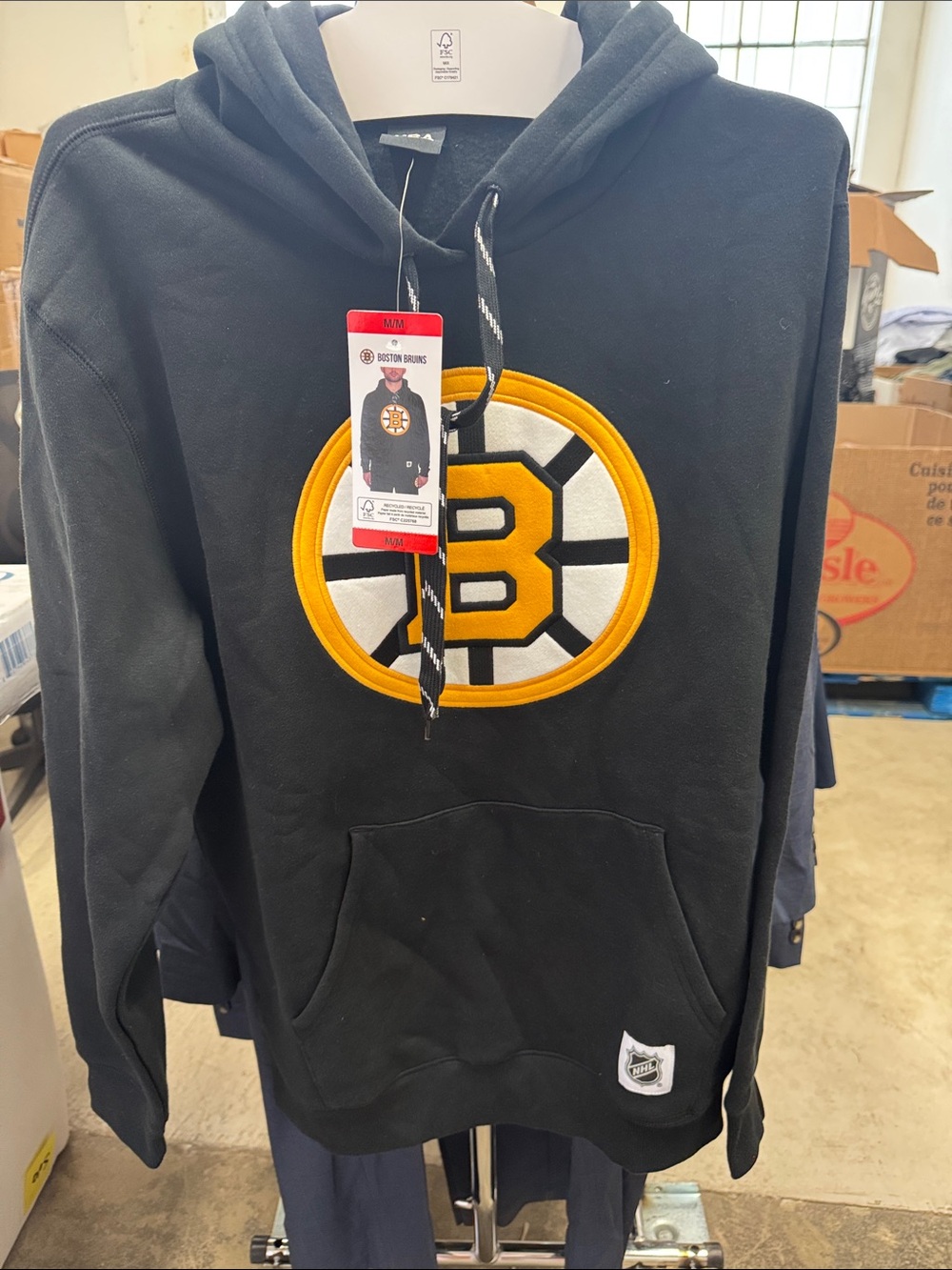 NHL Boston Bruins Black and Gold Pullover Zip Hoodie
